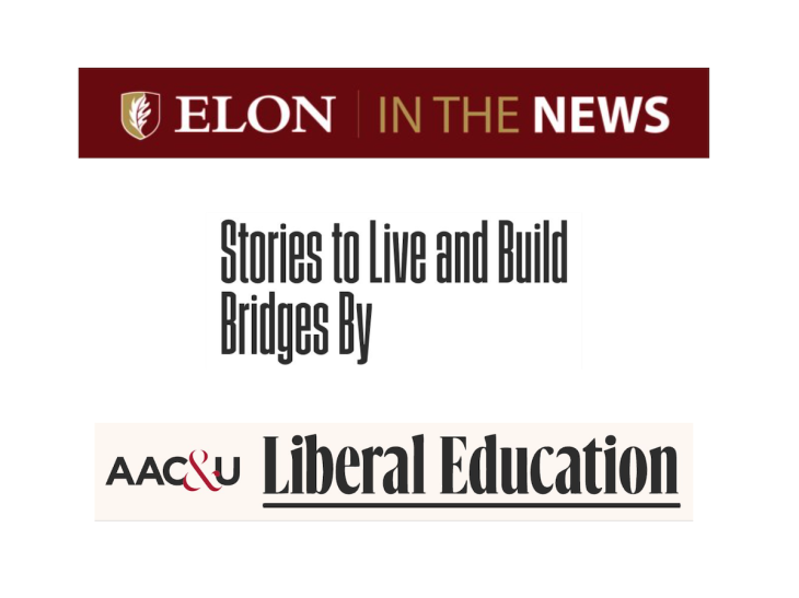 Elon in the New logo with Liberal Education magazine logo and headline
